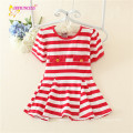 Tiras de algodão marinha design verão china atacado roupas para as crianças bom material kid dress boutique com bom preço